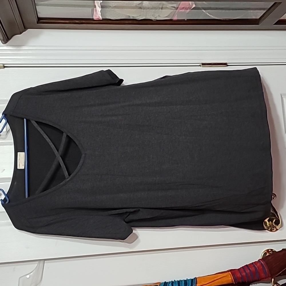 Tee with Crisscross Neckline